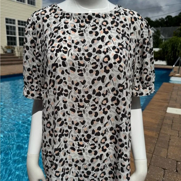 LOFT White and Black Blouse Elegant Top - Picture 2 of 9